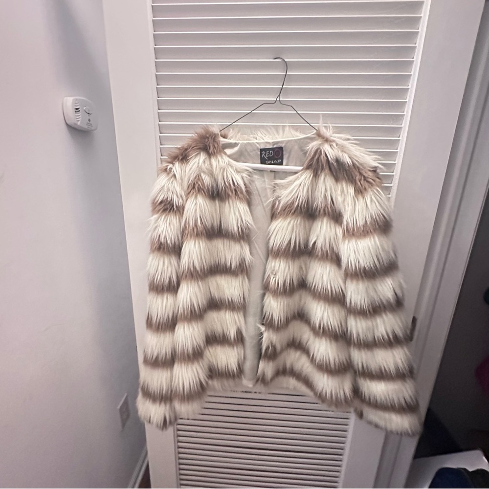 Striped Faux Fur Jacket